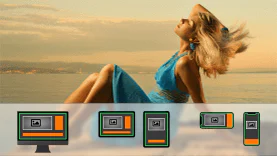Схема отображения рекламных блоков на разных типах устройств для горизонтального изображения