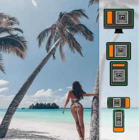 Схема отображения рекламных блоков на разных типах устройств для квадратного изображения